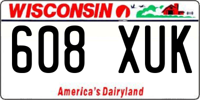 WI license plate 608XUK