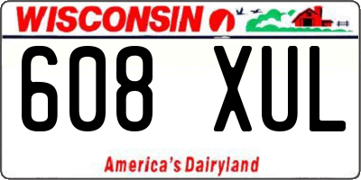 WI license plate 608XUL