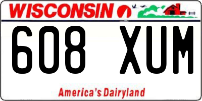 WI license plate 608XUM