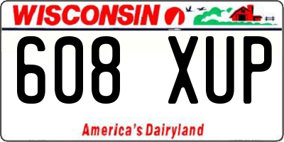 WI license plate 608XUP