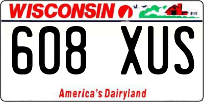 WI license plate 608XUS