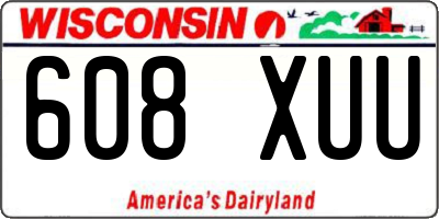 WI license plate 608XUU