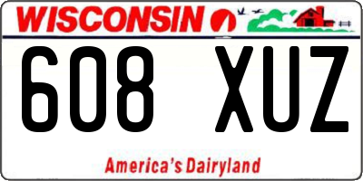 WI license plate 608XUZ