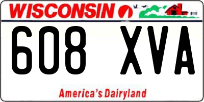 WI license plate 608XVA