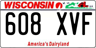 WI license plate 608XVF