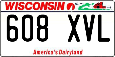 WI license plate 608XVL