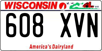WI license plate 608XVN