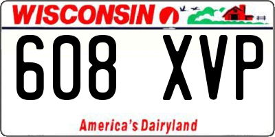 WI license plate 608XVP