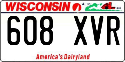 WI license plate 608XVR