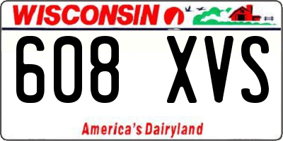 WI license plate 608XVS