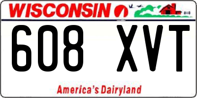 WI license plate 608XVT