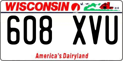 WI license plate 608XVU