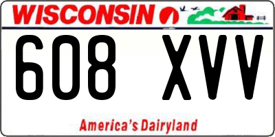 WI license plate 608XVV