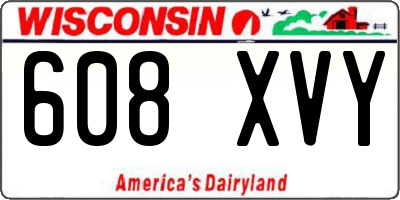 WI license plate 608XVY