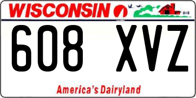 WI license plate 608XVZ
