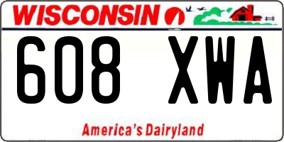 WI license plate 608XWA