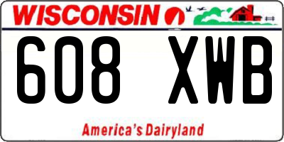 WI license plate 608XWB