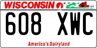 WI license plate 608XWC