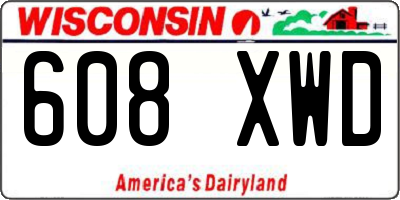 WI license plate 608XWD