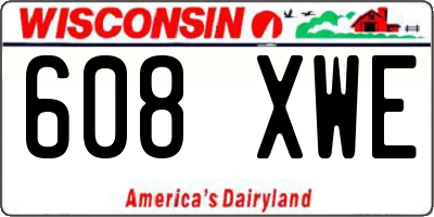 WI license plate 608XWE