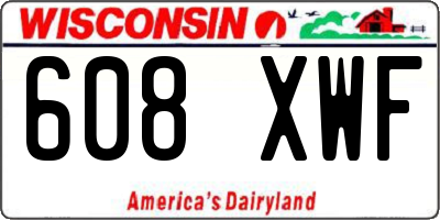 WI license plate 608XWF