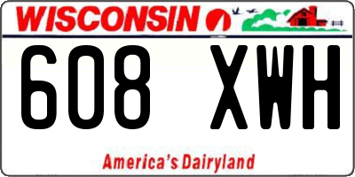 WI license plate 608XWH
