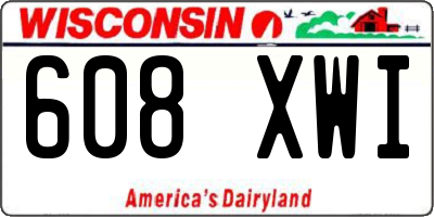 WI license plate 608XWI