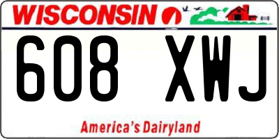 WI license plate 608XWJ