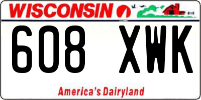 WI license plate 608XWK