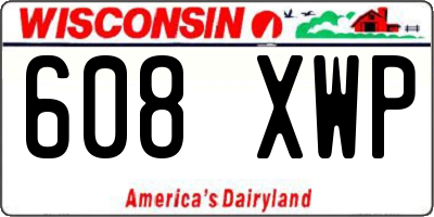WI license plate 608XWP
