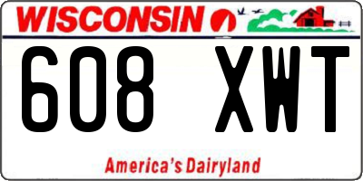 WI license plate 608XWT