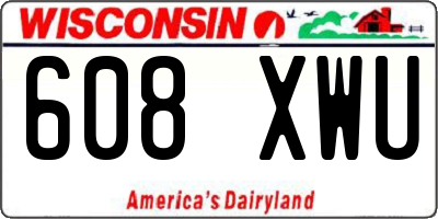 WI license plate 608XWU