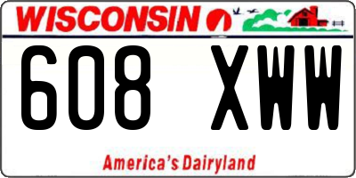 WI license plate 608XWW