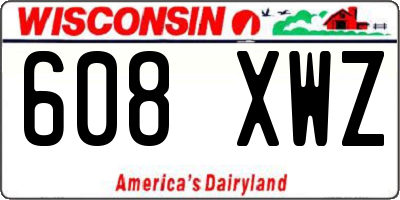 WI license plate 608XWZ