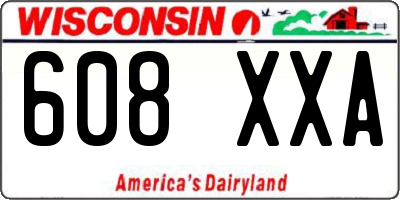 WI license plate 608XXA