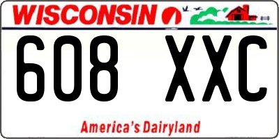 WI license plate 608XXC