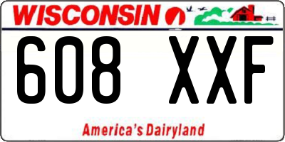 WI license plate 608XXF