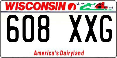 WI license plate 608XXG