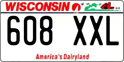 WI license plate 608XXL