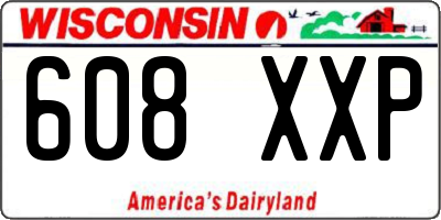 WI license plate 608XXP