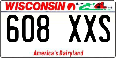 WI license plate 608XXS