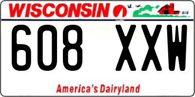 WI license plate 608XXW