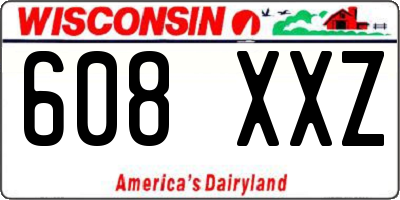 WI license plate 608XXZ