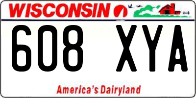 WI license plate 608XYA