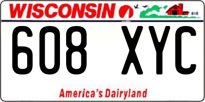 WI license plate 608XYC