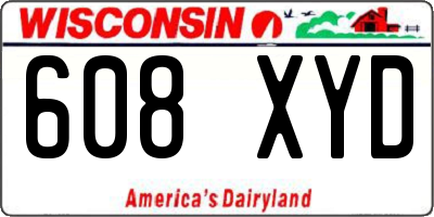 WI license plate 608XYD