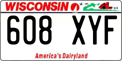 WI license plate 608XYF