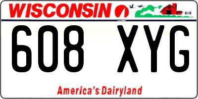 WI license plate 608XYG