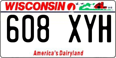 WI license plate 608XYH