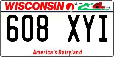WI license plate 608XYI